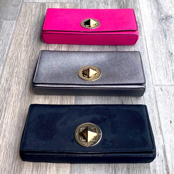 ๐๐ค KATE SPADE clutch metallic silver. EUC ๐ค๐ - Picture 4 of 16